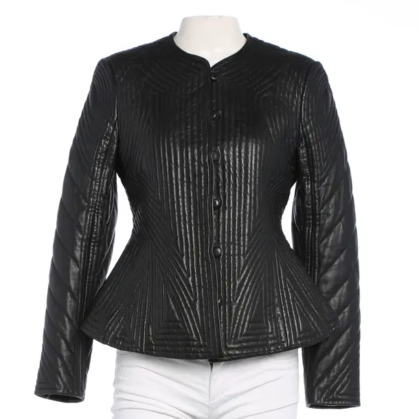 Giacca in pelle, in Nero, Pelle, Emporio Armani