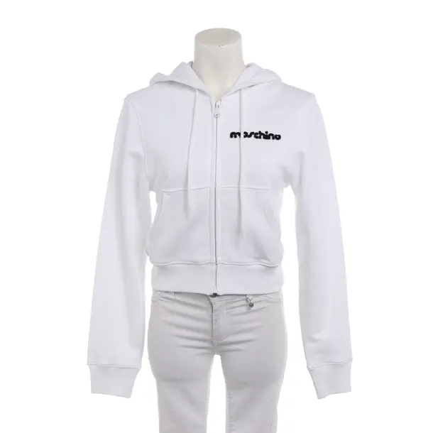 Sweatjacke in Weiß, Baumwolle, Moschino
