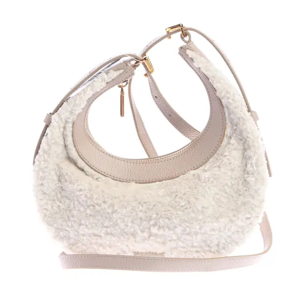 Schultertasche in Weiß, Baumwolle, Coccinelle