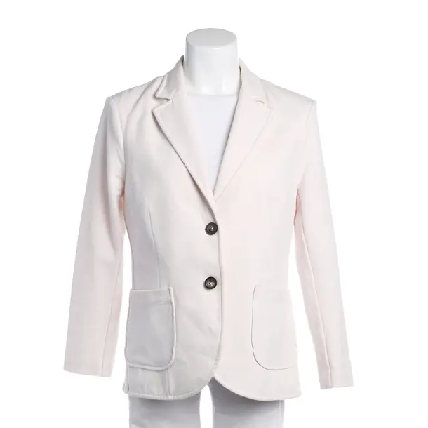 Blazer in White, Cotton, Mos Mosh