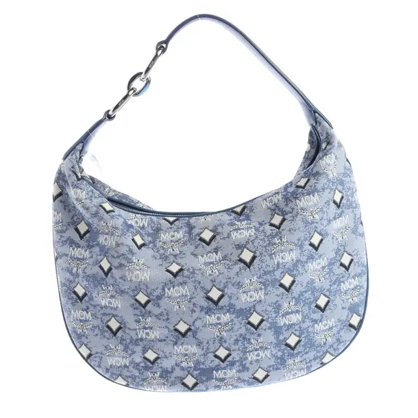 Schultertasche in Blau, Baumwolle, MCM