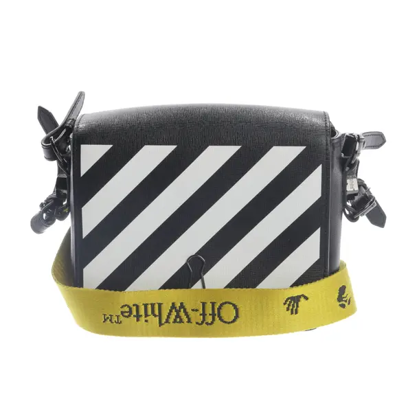 Handbag in Black, Leather, Off-White