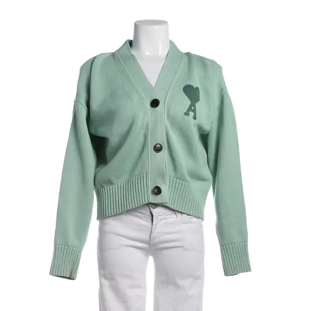 Cardigan, in Light Green, Cotton, Ami Paris