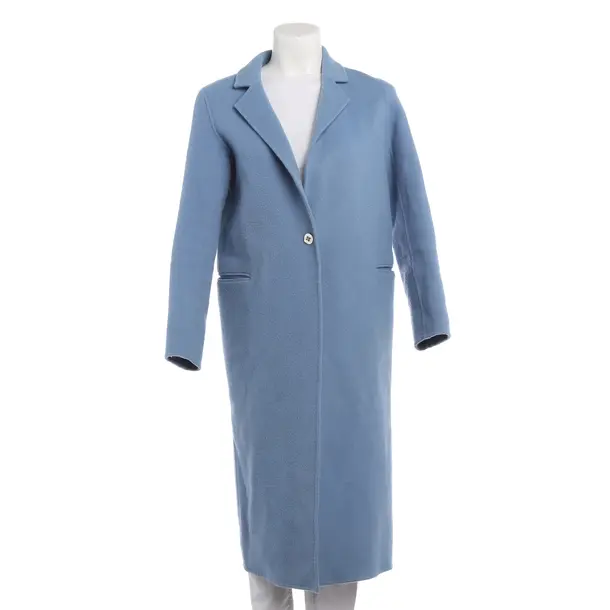 Mid-Season Coat in Blue, Wool, Sandro