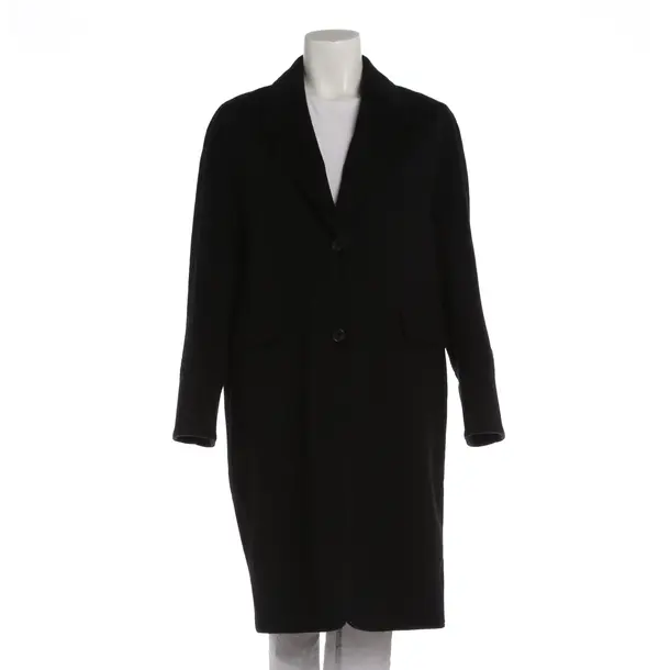 Mid-Season Coat in Black, Wool, Windsor
