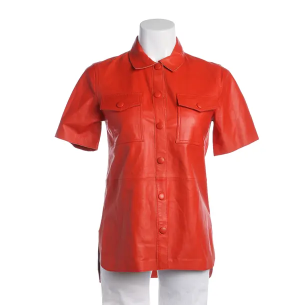 Blouse, in Red, Leather, Stand Studio