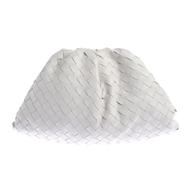 Clutch, in Weiß, Leder, Bottega Veneta