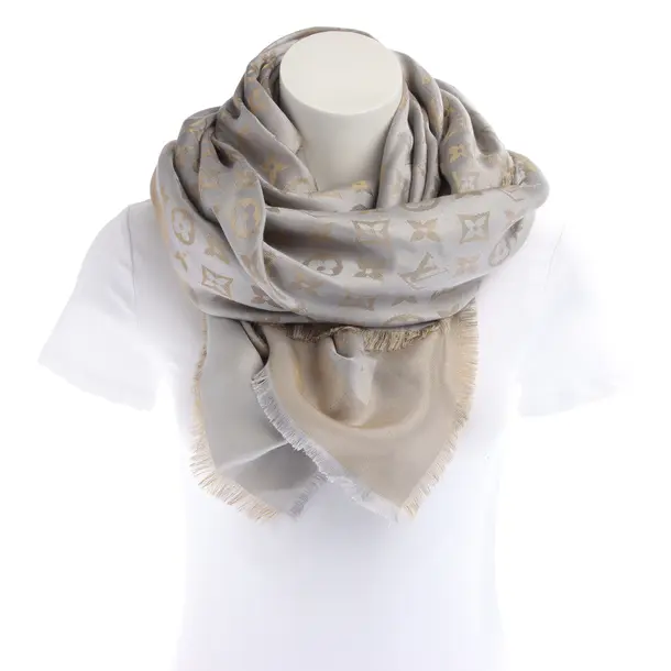 Shawl, in Gray, Silk, Louis Vuitton