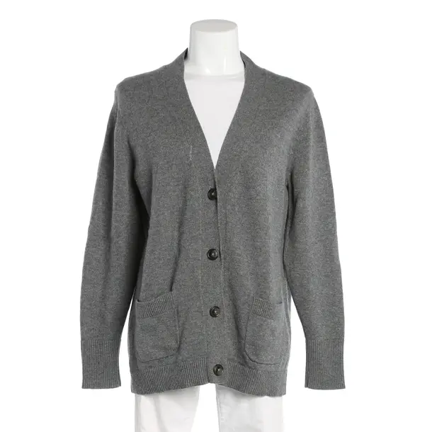 Cardigan, in Gray, Wool, Closed
