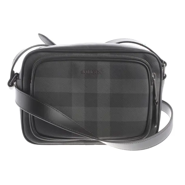 Schultertasche, in Dunkelgrau, Leder, Burberry