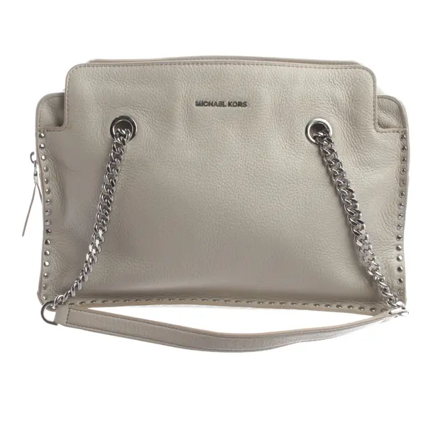 Schultertasche, in Hellgrau, Leder, Michael Kors