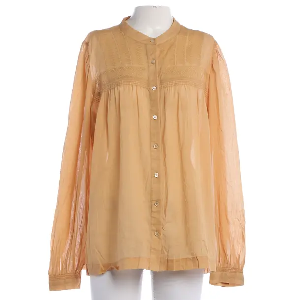 Blouse, in Light Brown, Cotton, Closed
