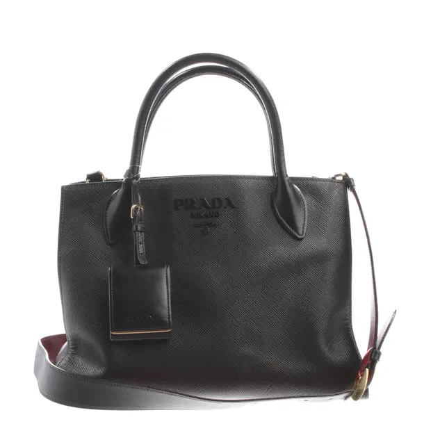 Handbag, in Black, Leather, Prada