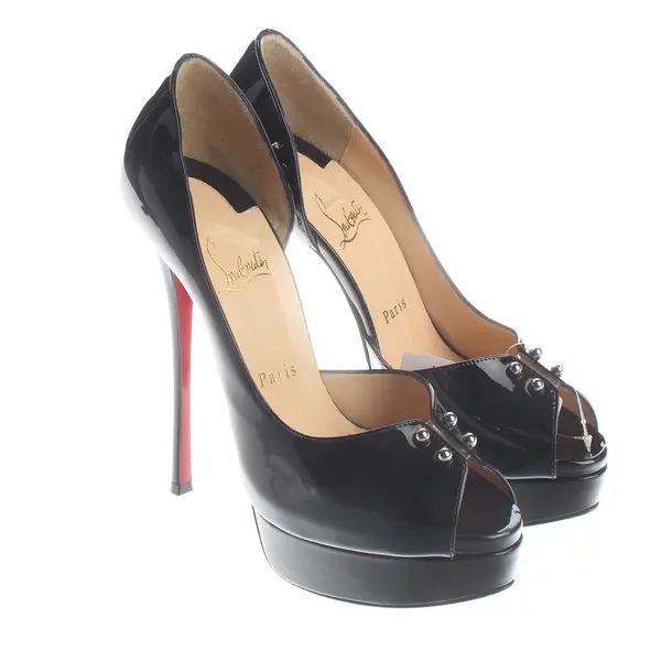 Peep Toes, in Black, Christian Louboutin