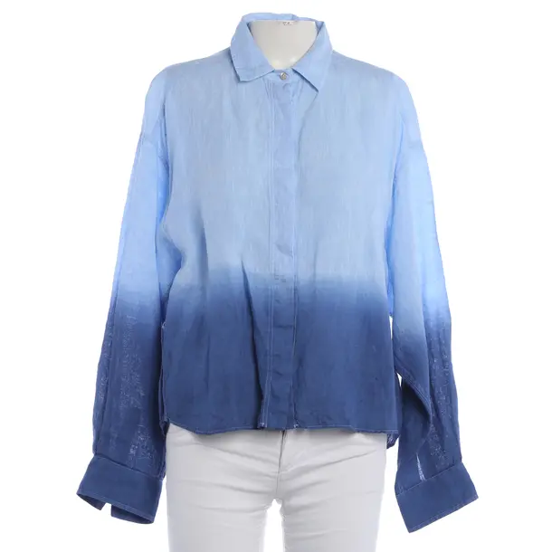 Blouse, in Light Blue, Linen, Le Sarte Pettegole
