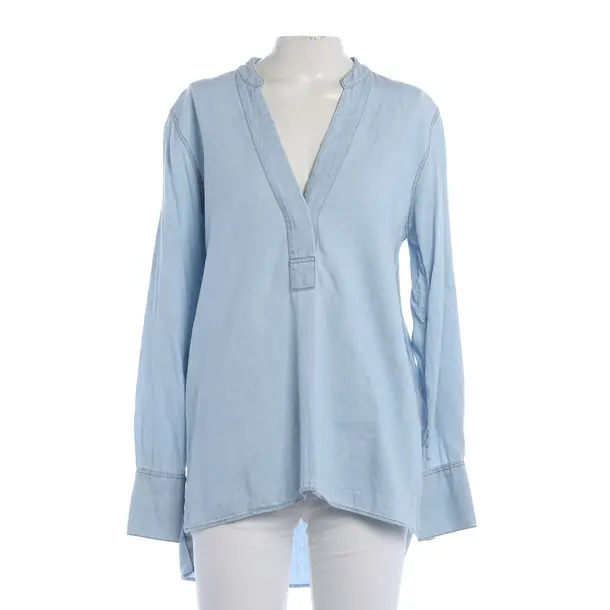 Blouse, in Light Blue, Cotton, Closed