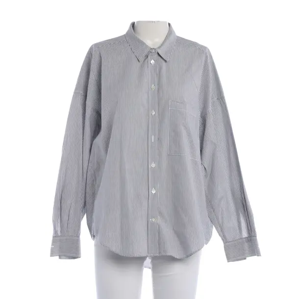Blouse, in Light Gray, Cotton, Closed