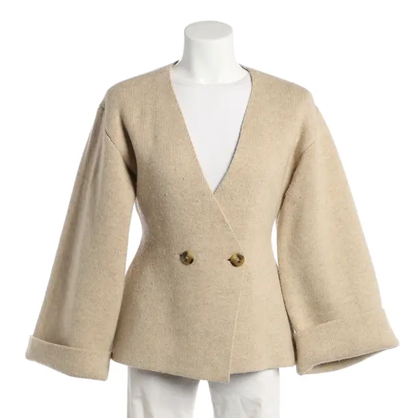 Cardigan, in Beige, Wool, By Malene Birger