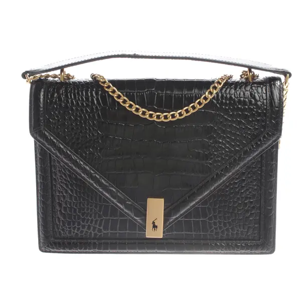 Shoulder Bag, in Black, Leather, Polo Ralph Lauren