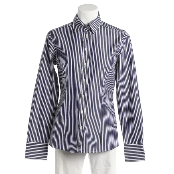 Blouse, in Navy, Cotton, Van Laack