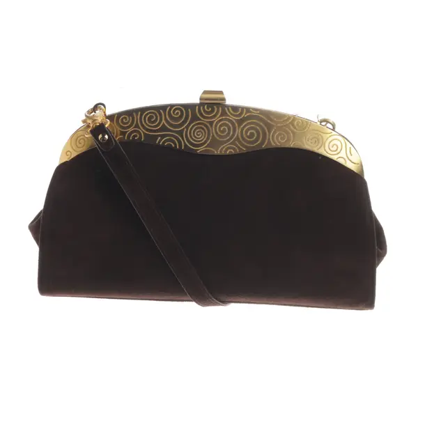 Shoulder Bag, in Dark Brown, Leather, Escada