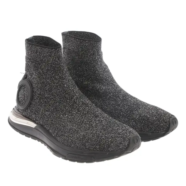 High-Top Sneakers, in Silver, Salvatore Ferragamo