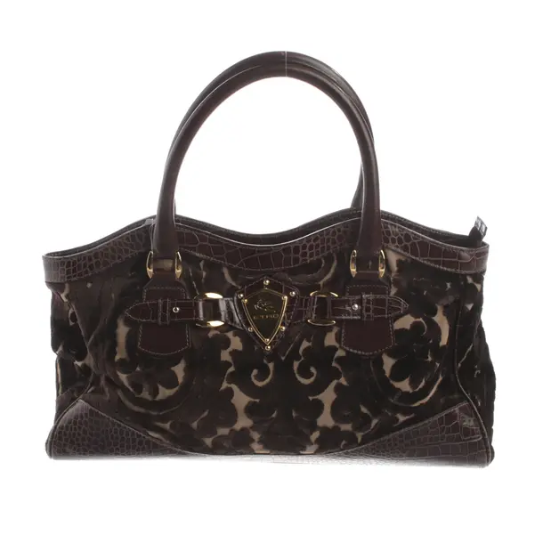 Handtasche, in Dunkelbraun, Baumwolle, Etro