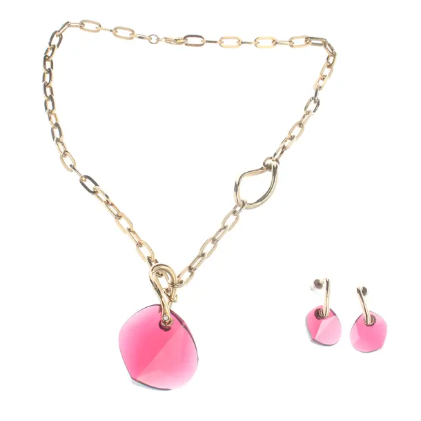 Jewellery Set, in Gold, Metal (metallic, metallized), Swarovski