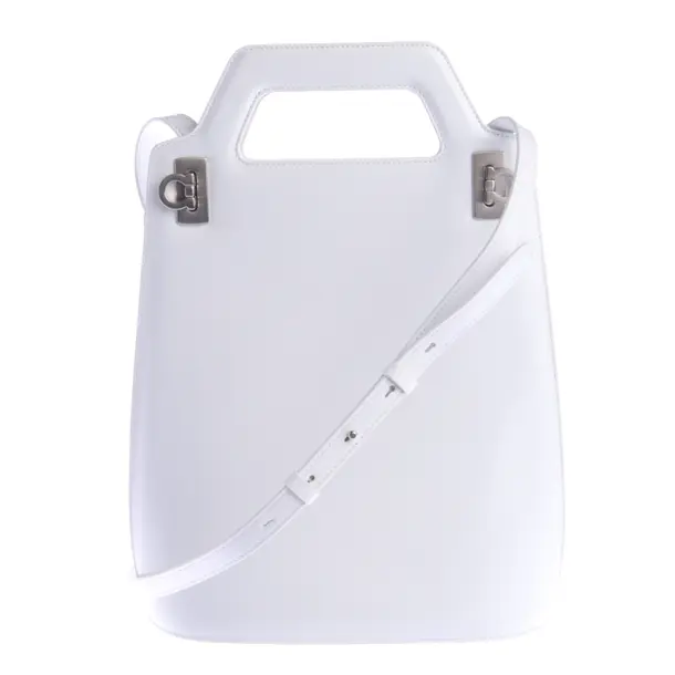 Shoulder Bag, in White, Leather, Salvatore Ferragamo