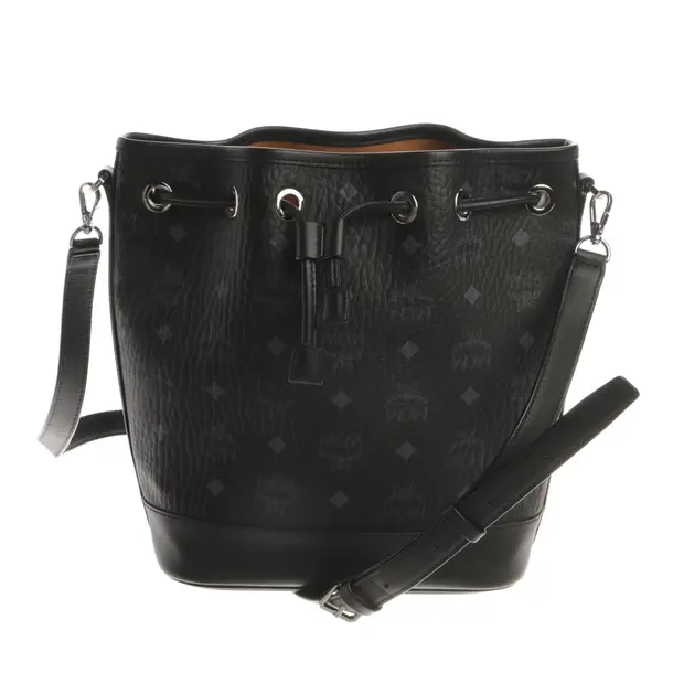 Schultertasche, in Schwarz, Leder, MCM