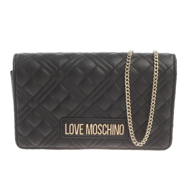 Umhängetasche, in Schwarz, Leder, Love Moschino