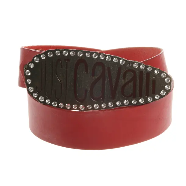 Belt, in Red, Leather, Just Cavalli