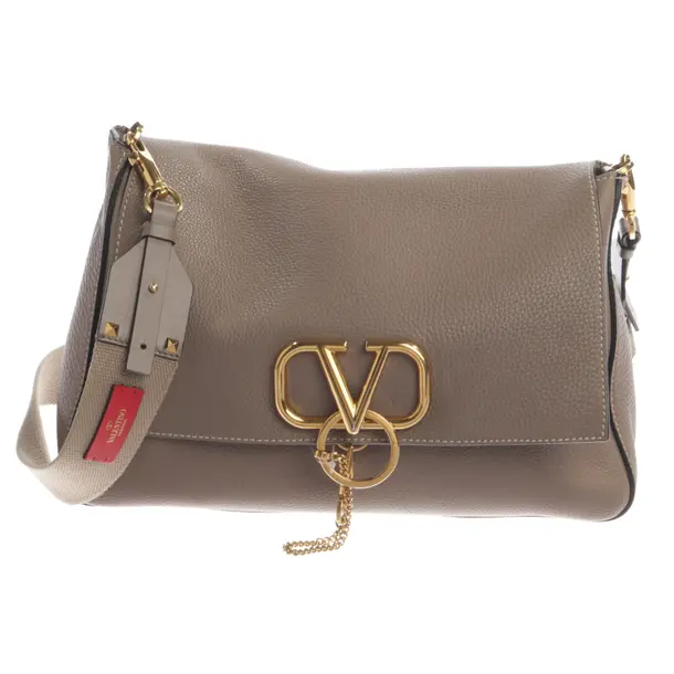 Schultertasche, in Hellbraun, Leder, Valentino