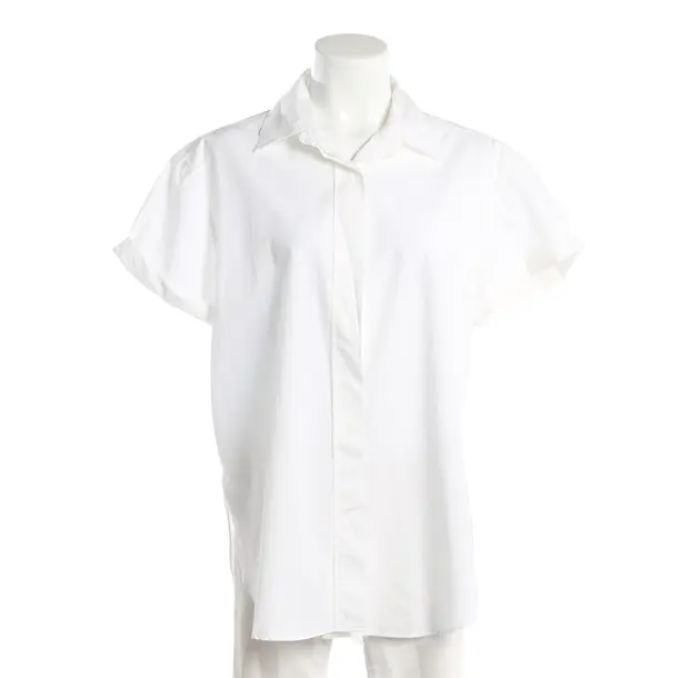 Blouse, in White, Cotton, Closed