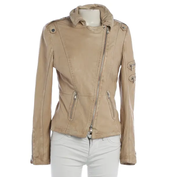 Lammfelljacke, in Beige, Leder, Schyia