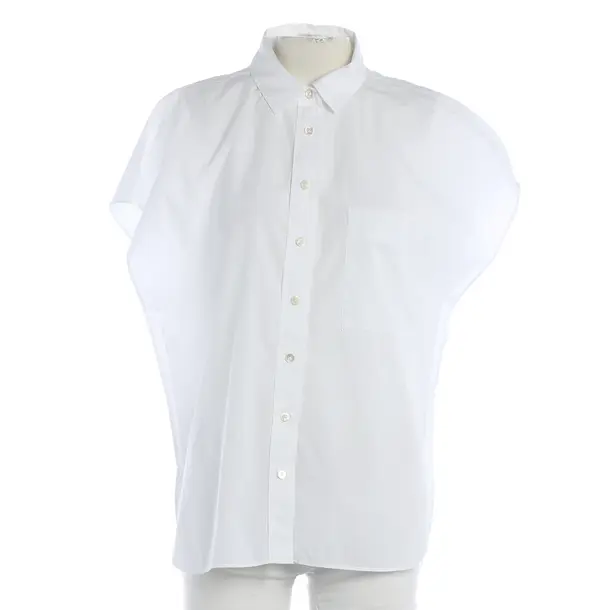 Blouse, in White, Cotton, Closed