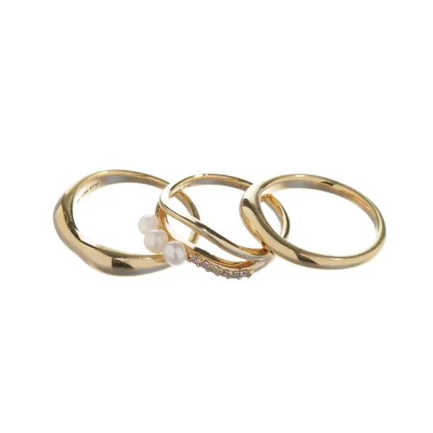 Ring-Set, in Gold, Metal (metallic, metallized), Pandora