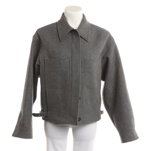 Mid-Season Jacket, in Gray, Wool, Closed