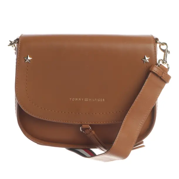 Shoulder Bag, in Light Brown, Leather, Tommy Hilfiger