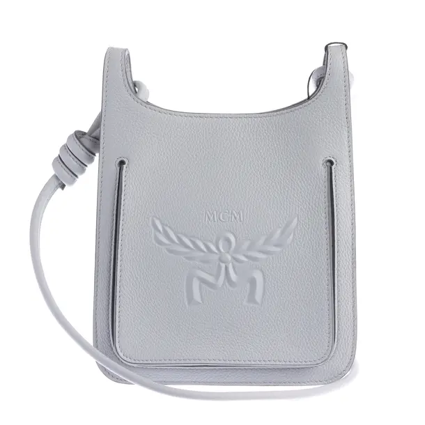 Shoulder Bag, in Light Gray, Leather, MCM