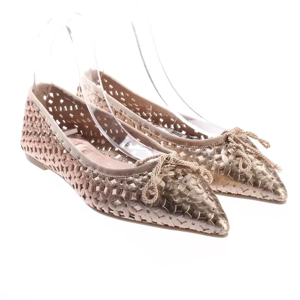 Ballet Flats, in Gold, Pretty Ballerinas