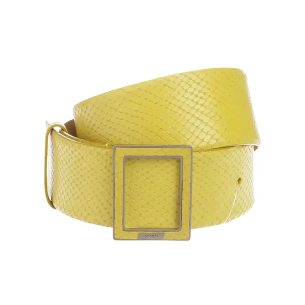 Belt, in Yellow, Leather, Chanel