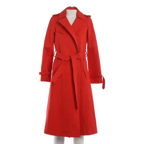 Mid-Season Coat, in Red, Cotton, Maje