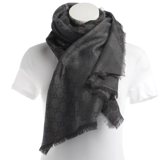 Shawl, in Light Gray, Wool, Gucci