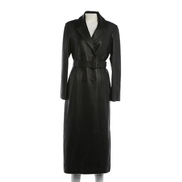 Leather Coat, in Black, Leather, Ivy Oak