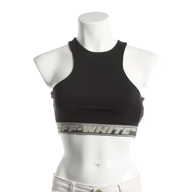 Top, in Black, Polyamide, Off-White