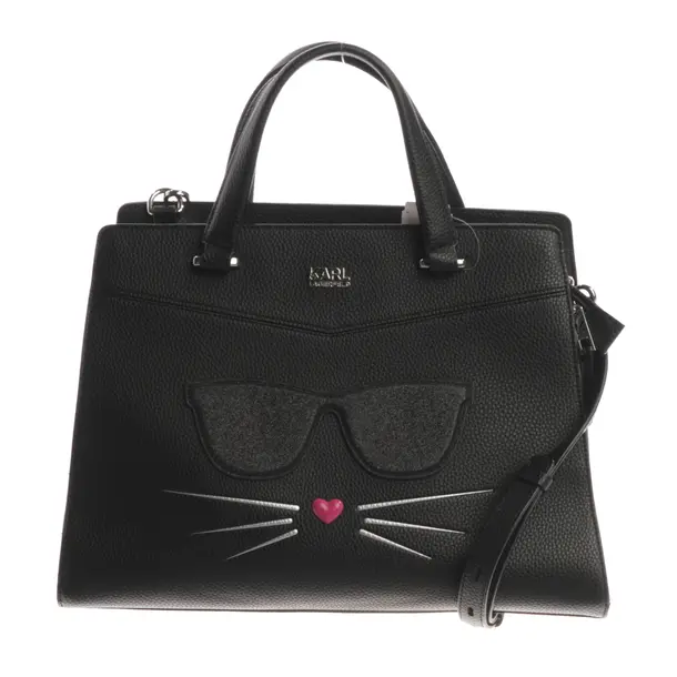 Handtasche, in Schwarz, Leder, Karl Lagerfeld