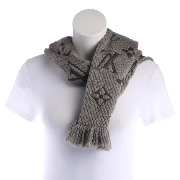 Schal, in Grau, Wolle, Louis Vuitton