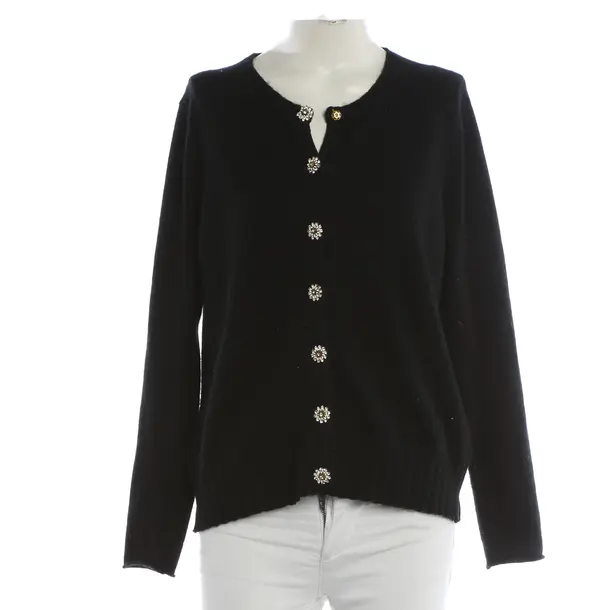 Cardigan, in Black, Wool, Jardin des Orangers