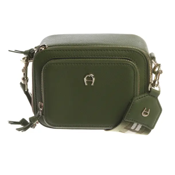 Shoulder Bag, in Green, Leather, Aigner